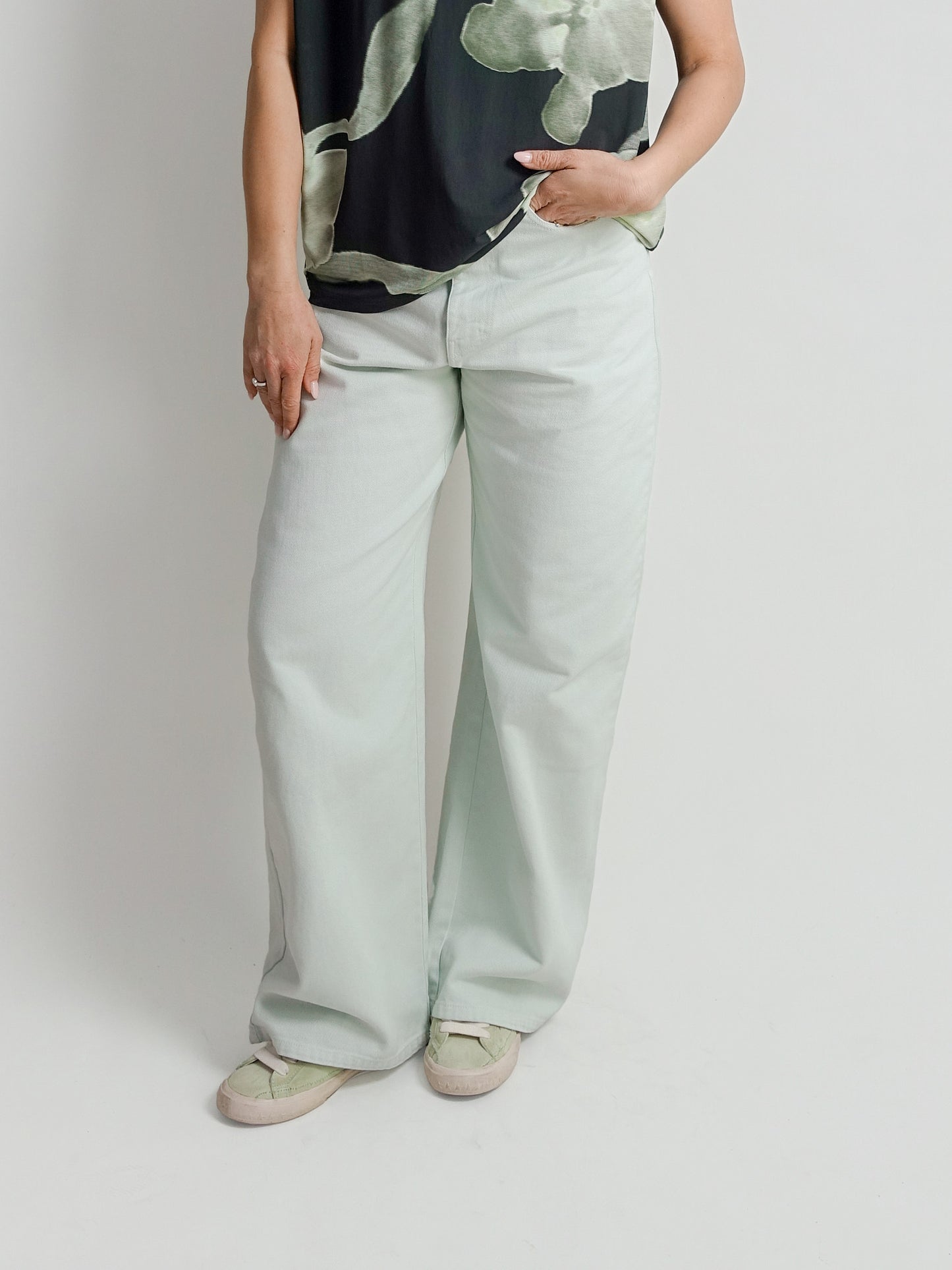 PULLOS WIDE FIT JEANS MINT MIST