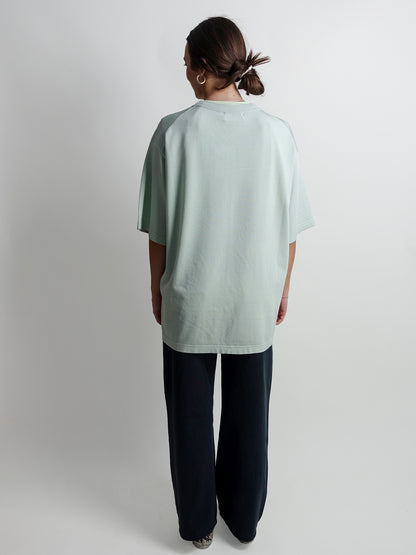 OVERSIZED KNITTED T-SHIRT MINT MIST
