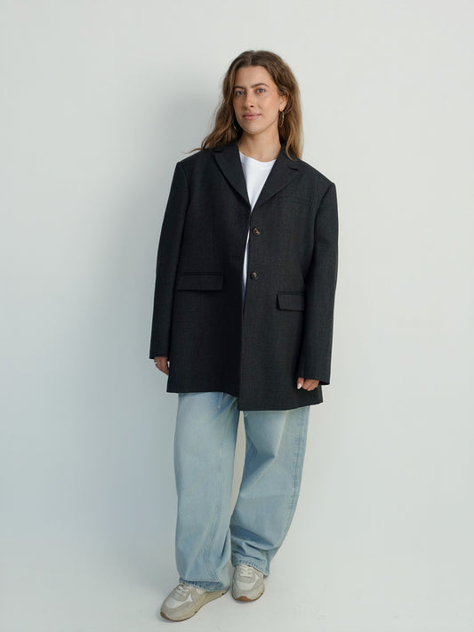 WOOL SUITING BLAZER PHANTOM