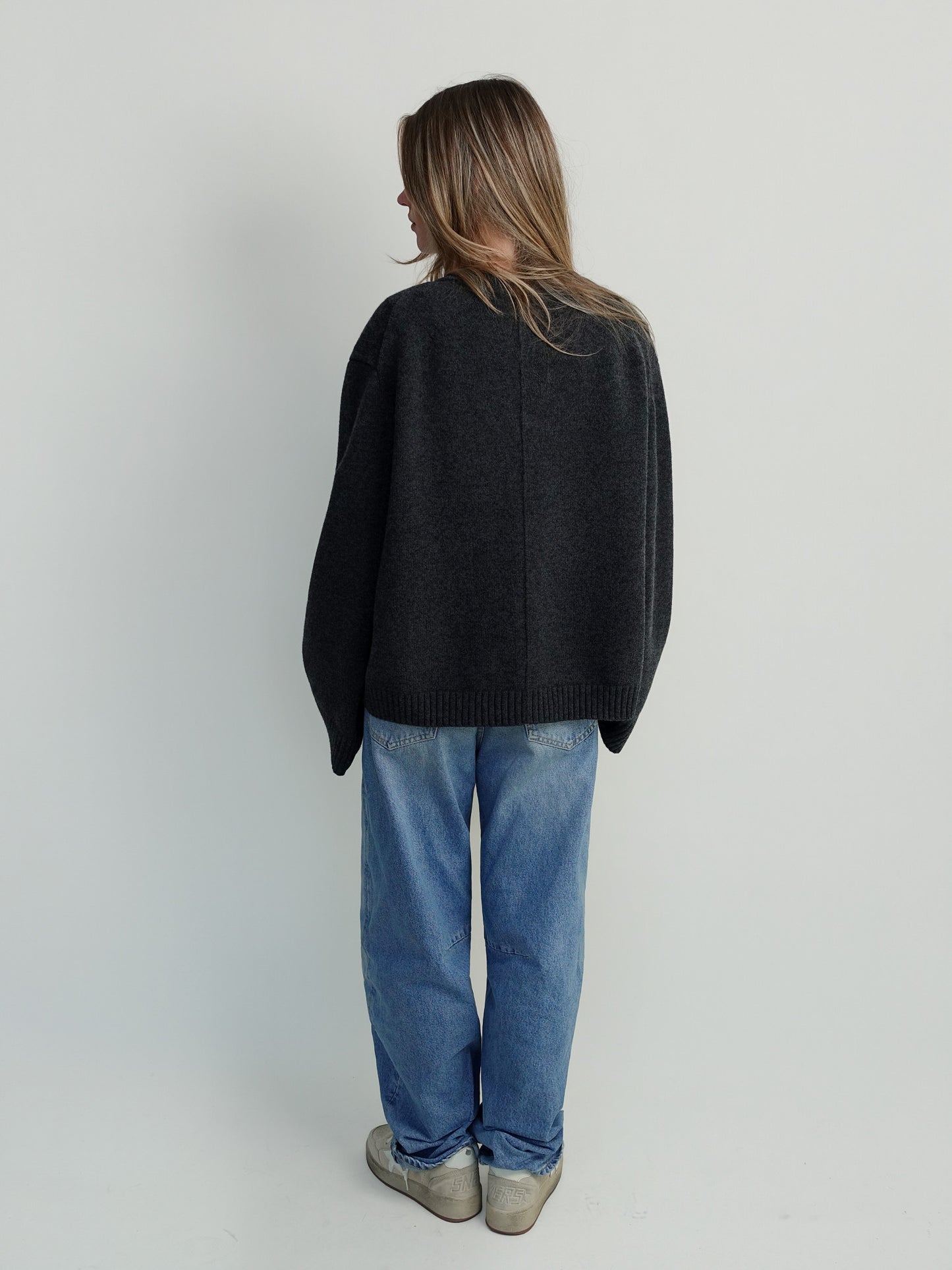 COMPACT WOOL CARDIGAN PHANTOM