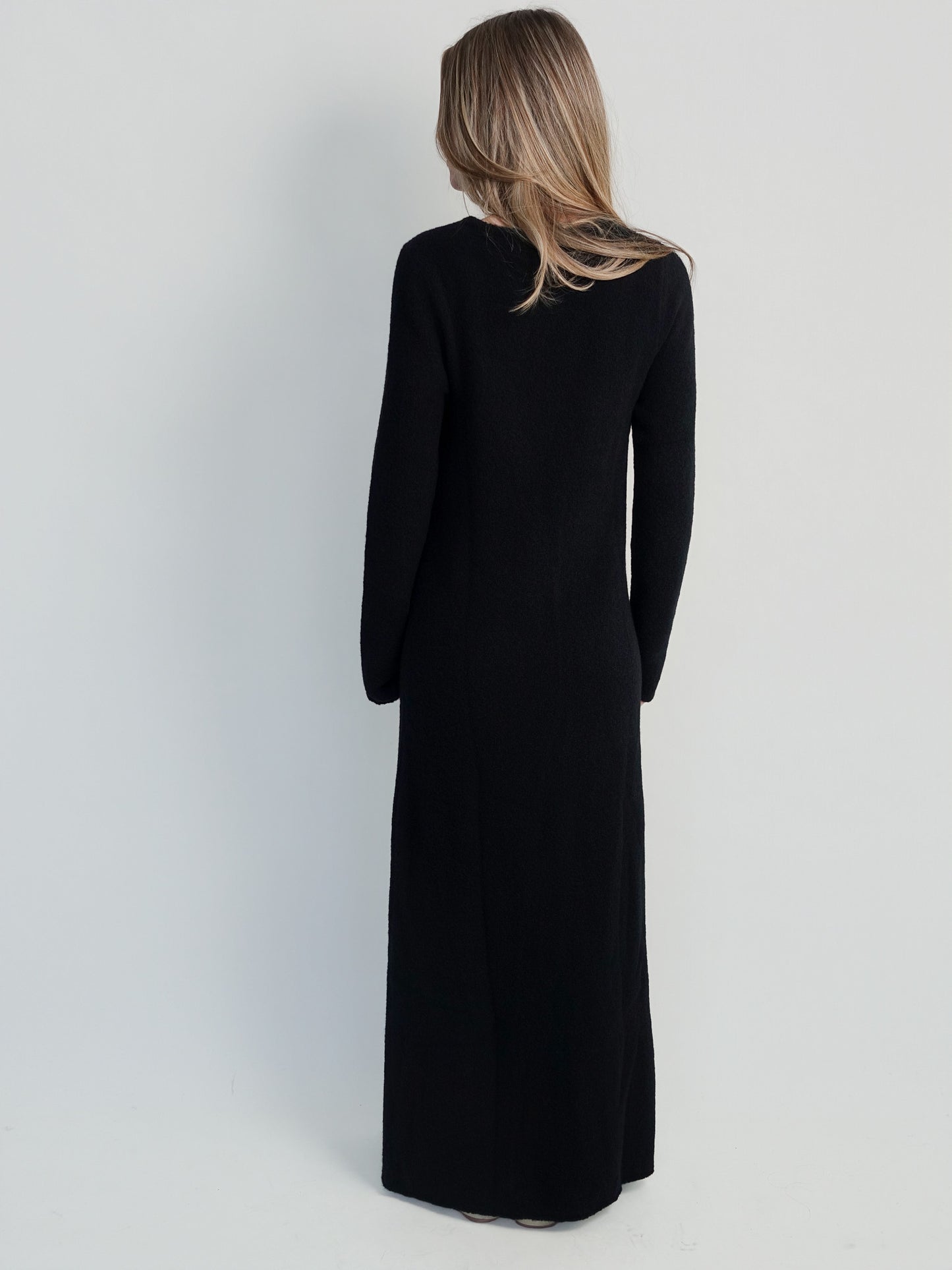 BOUCLE DRESS WOOL BLEND BLACK