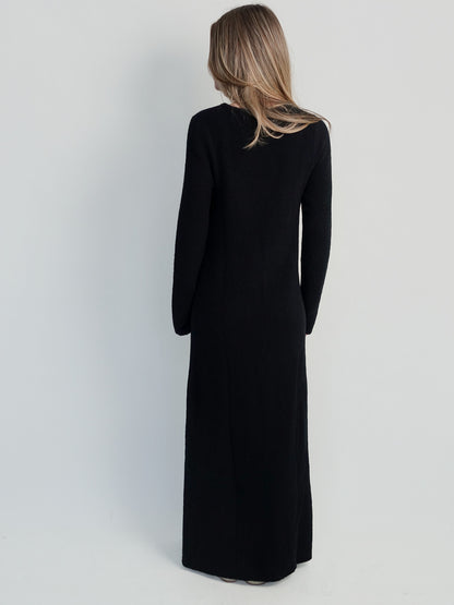 BOUCLE DRESS WOOL BLEND BLACK