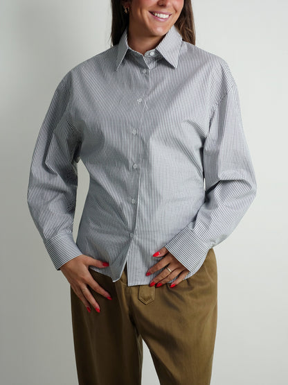 HOURGLASS MICROCHECK SHIRT WHITE/ BLACK MICROCHECK