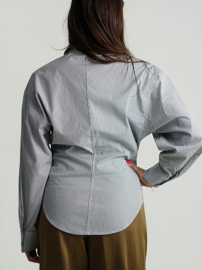 HOURGLASS MICROCHECK SHIRT WHITE/ BLACK MICROCHECK