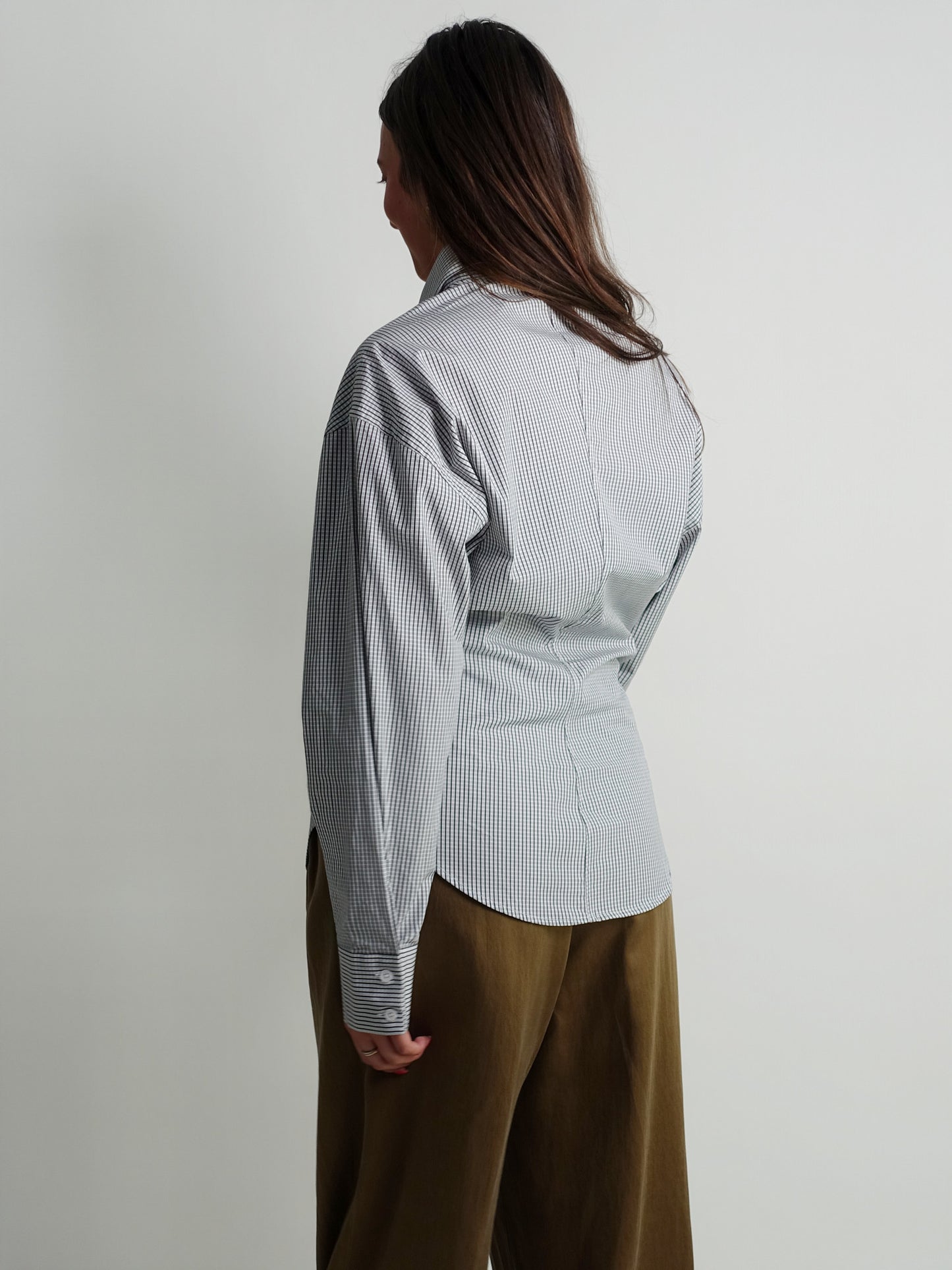 HOURGLASS MICROCHECK SHIRT WHITE/ BLACK MICROCHECK