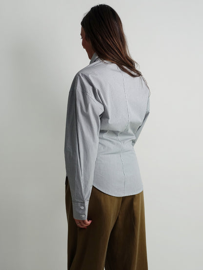 HOURGLASS MICROCHECK SHIRT WHITE/ BLACK MICROCHECK
