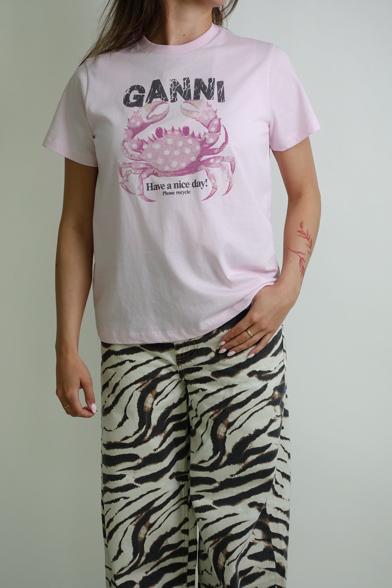 BASIC COTTON JERSEY T-SHIRT CHALK PINK