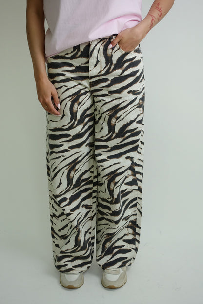 PRINT DENIM LARI JEANS EGRET