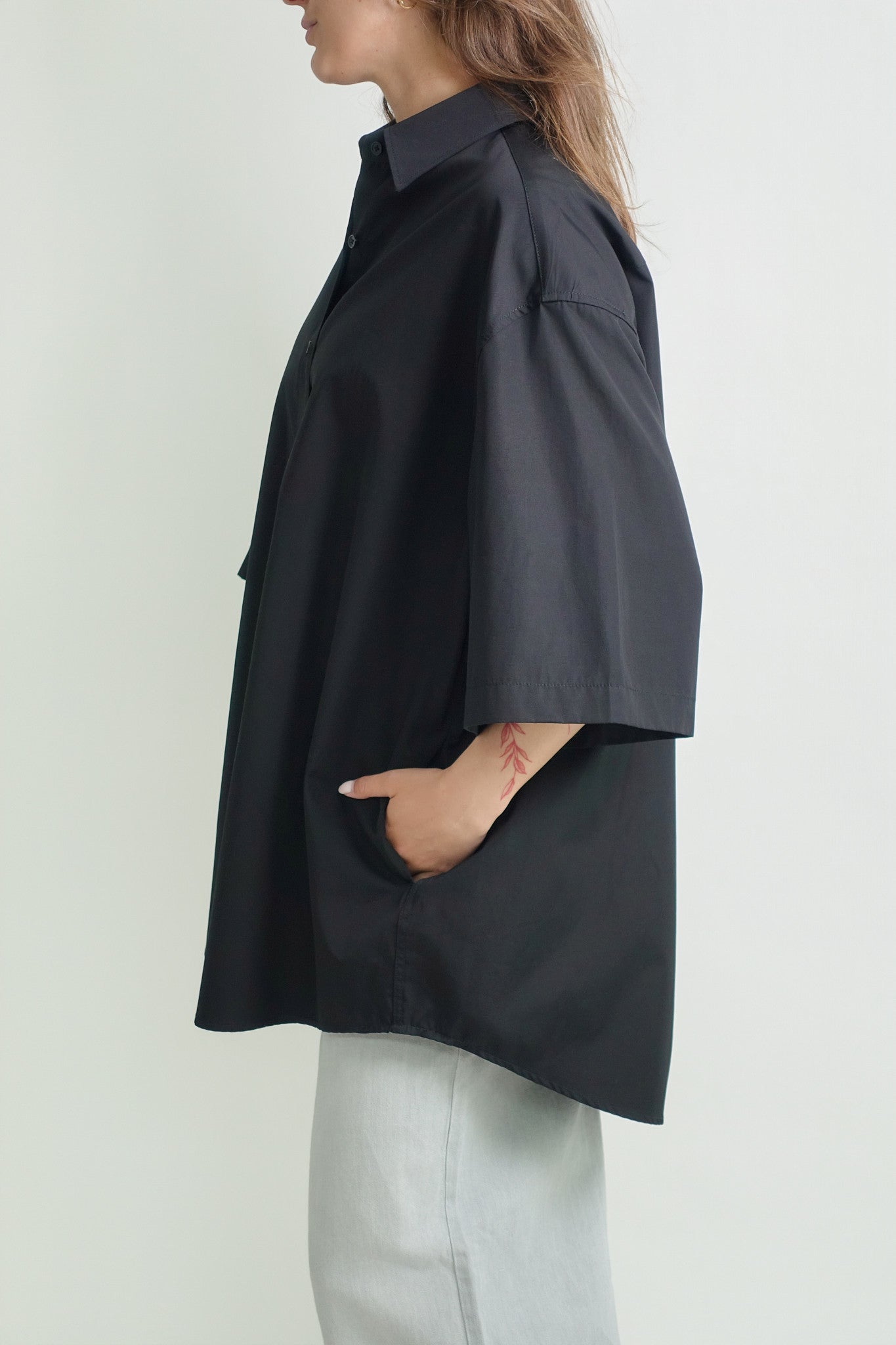 OVERSIZED SHORT SLEEVE SHIRT BLACK