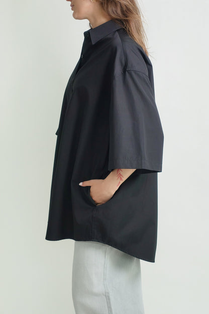 OVERSIZED SHORT SLEEVE SHIRT BLACK