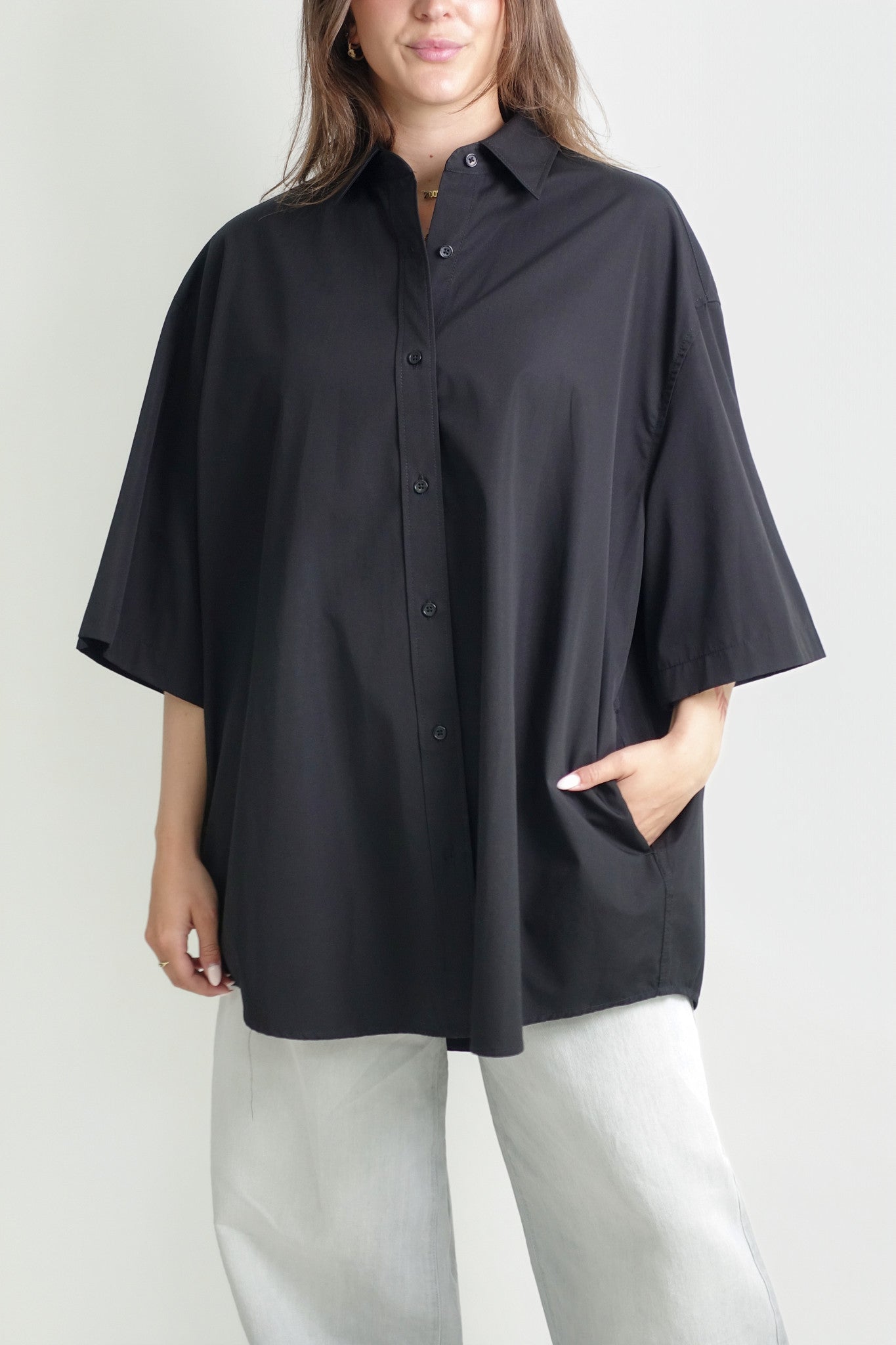 OVERSIZED SHORT SLEEVE SHIRT BLACK