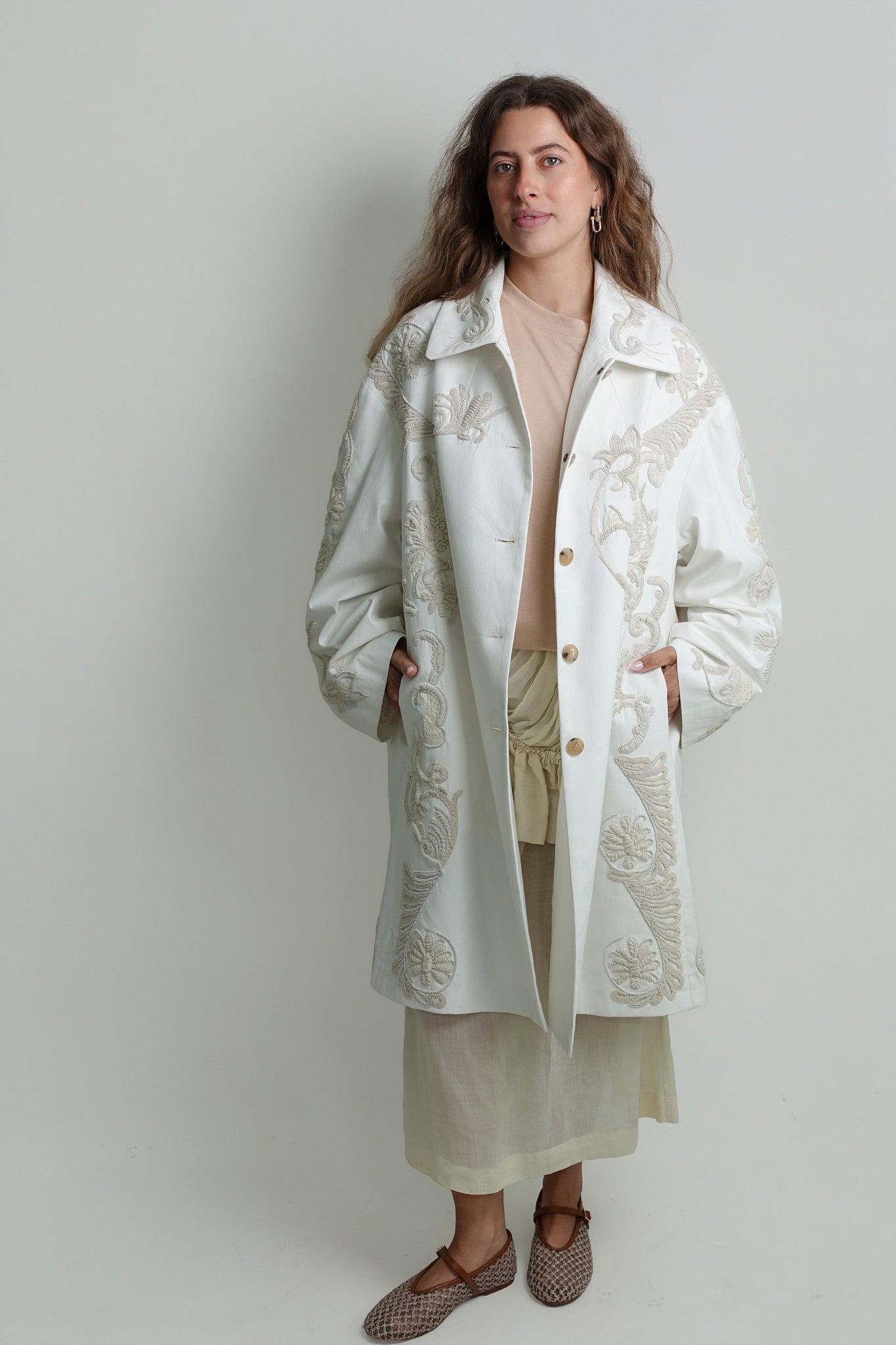 RONDERO EMB 3399 WWCOAT OFF WHITE