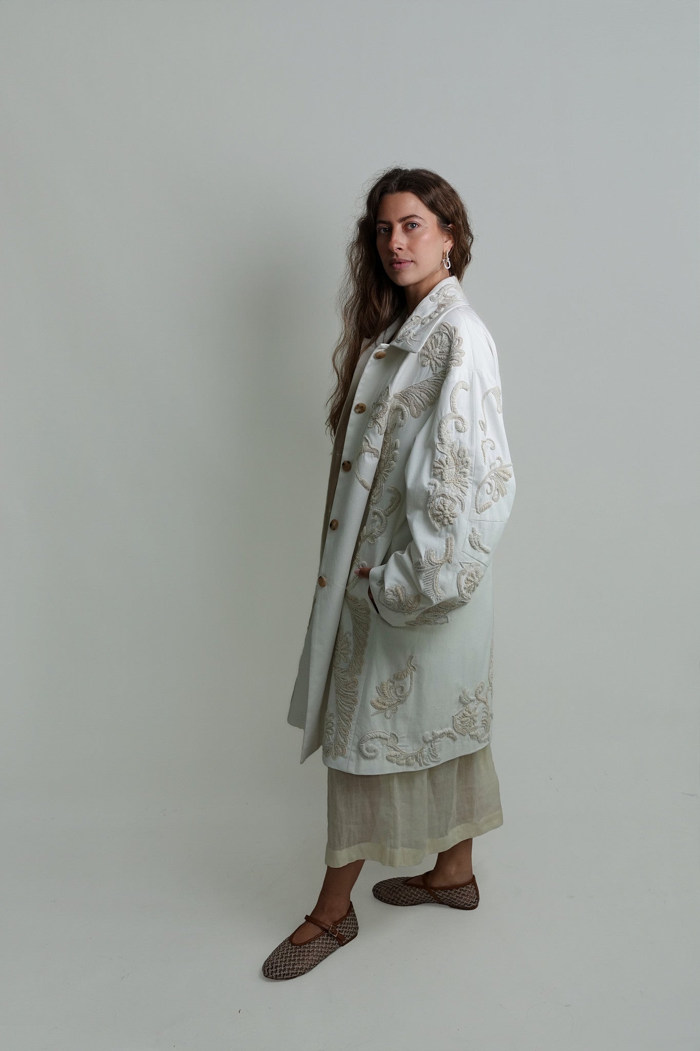 RONDERO EMB 3399 WWCOAT OFF WHITE