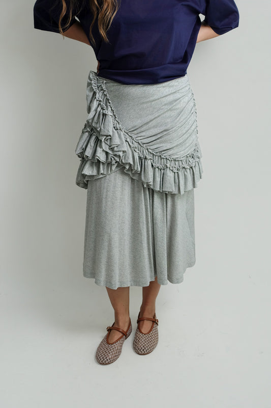 HUMAIRAH 3606 W.K.SKIRT GREY MELANGE