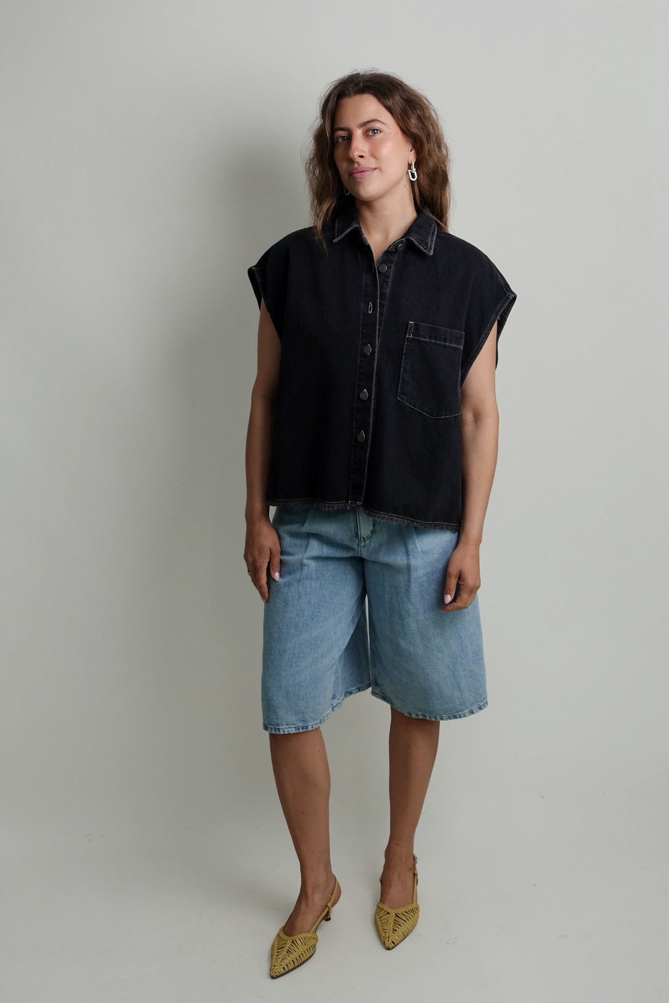 YOPDAY-B GILET BLACK VINTAGE
