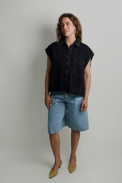 YOPDAY-B GILET BLACK VINTAGE