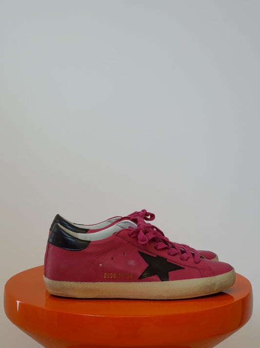 SUPER STAR NAPPA UPPER LEATHER STAR AND HEEL HOT PINK/MOGANO