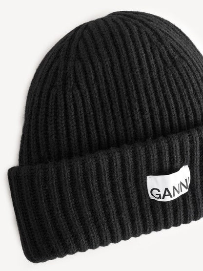STRUCTURED RIB BEANIE BLACK