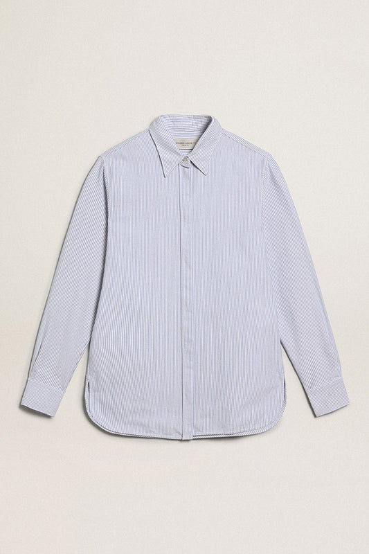 GOLDEN W'S BOYFRIEND SHIRT STRIPED OXFORD COTTON WHITE - INFINITY