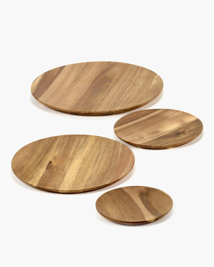 WOODEN PLATE L DUNES BROWN