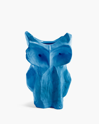 OWL VASE L BLUE AFTER MIDNIGHT