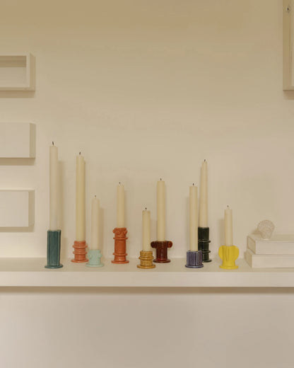 CANDLE HOLDER 01 ASS/3 GLAZED MOLLY MIX