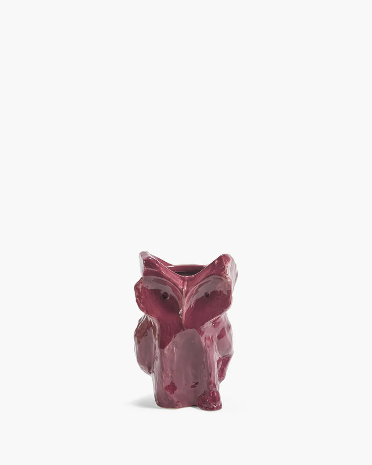 OWL VASE XS AUBERGINE PURPLE