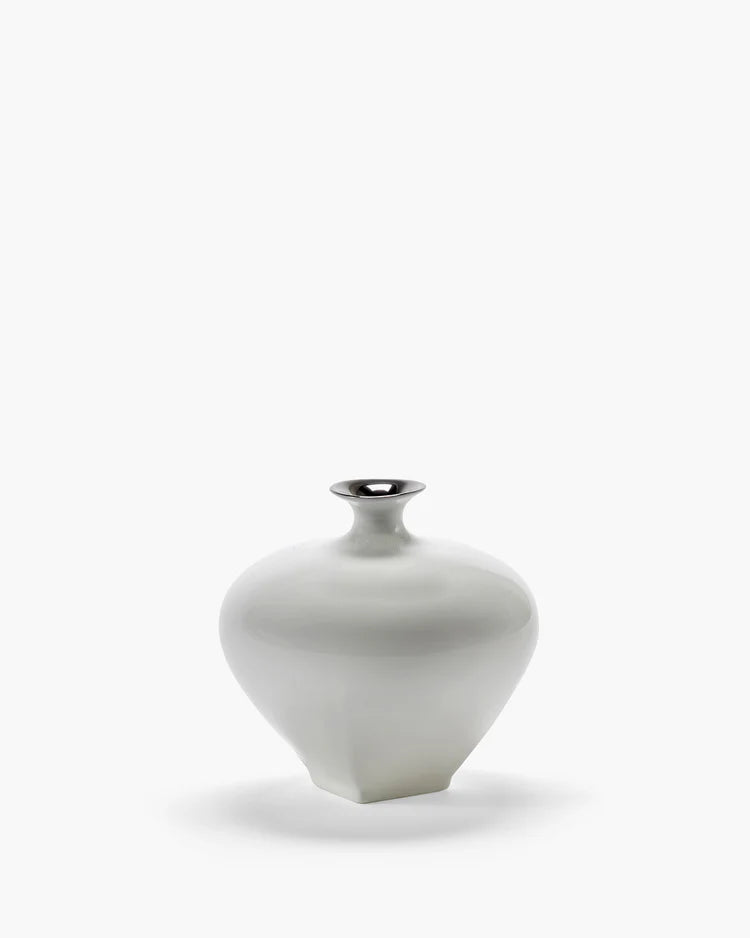 VASE 01 WHITE/SILVER