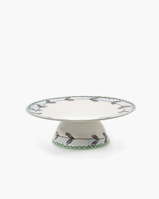 CAKE STAND L BLOSSOM MILK WHITE
