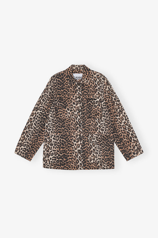 WASHED COTTON CANVAS JACKET ALMOND MILK