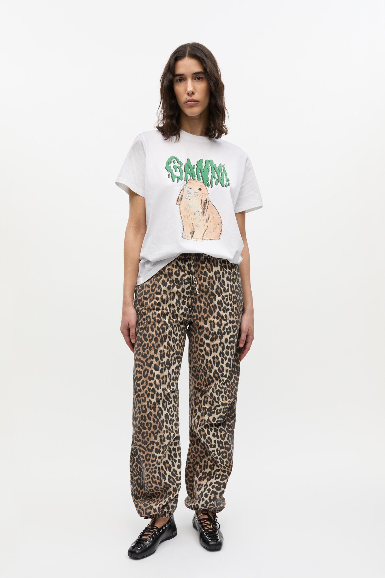 WASHED COTTON CANVAS DRAW STRING PANTS ALMOND MILK