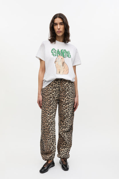 WASHED COTTON CANVAS DRAW STRING PANTS ALMOND MILK