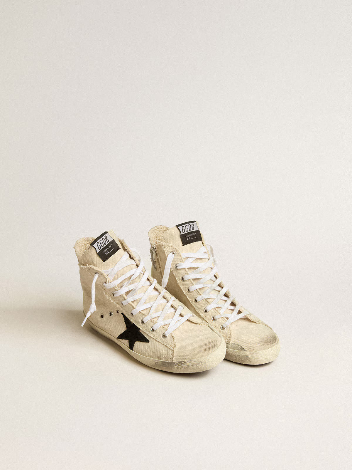 FRANCY CANVAS UPPER SUEDE STAR LEATHER LIST WHITE/BLACK