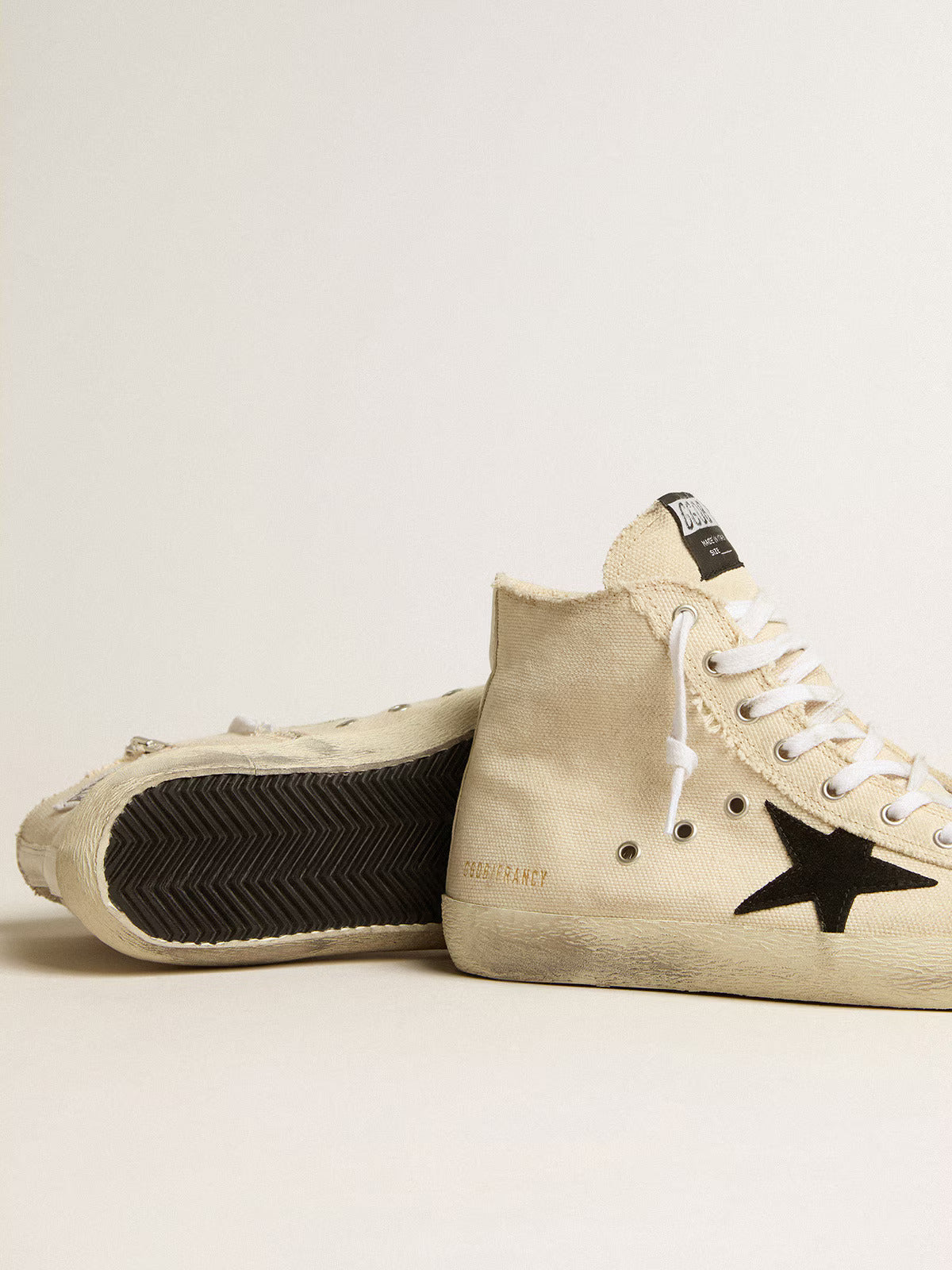 FRANCY CANVAS UPPER SUEDE STAR LEATHER LIST WHITE/BLACK