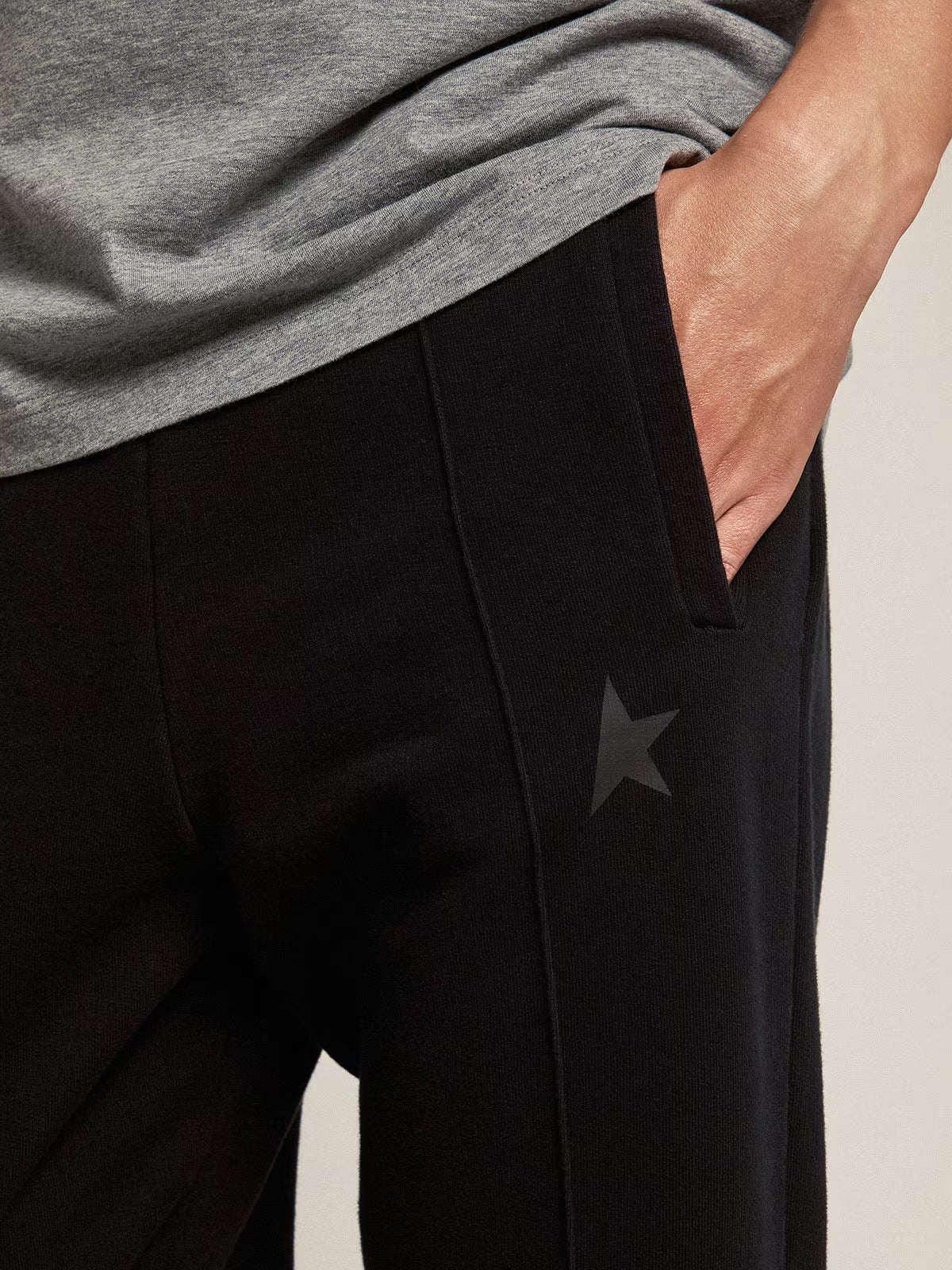 STAR/M'S JOGGINGS DORO TAPERED LEG /SMALL STAR/ BLACKBOARD BLACK