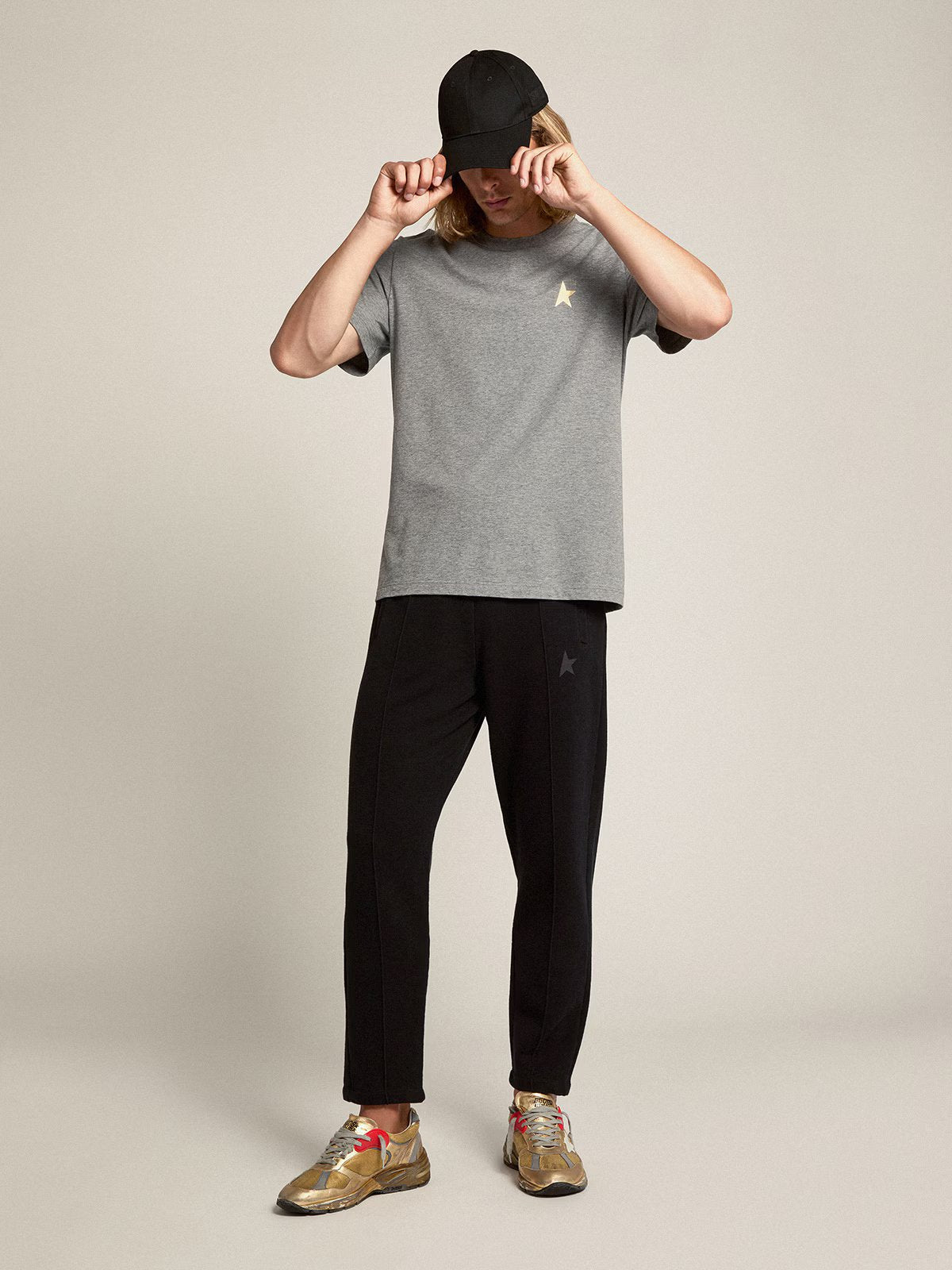 STAR/M'S JOGGINGS DORO TAPERED LEG /SMALL STAR/ BLACKBOARD BLACK