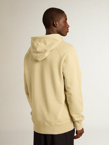 JOURNEY M'S HOODIE RAGLAN COTTON SWEATSHIRT/ DISTRESSED RIBS/WATERPRINT EUCALYPTUS/ DARK RED