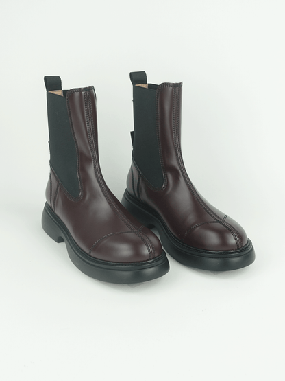 EVERYDAY MID CHELSEA BOOT PATENT CHOCOLATE FONDANT