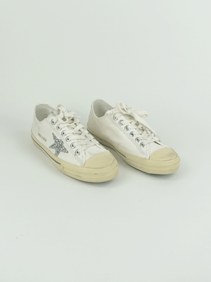 V-STAR 2 CANVAS UPPER GLITTER STAR LINE FOXING BEIGE/SILVER