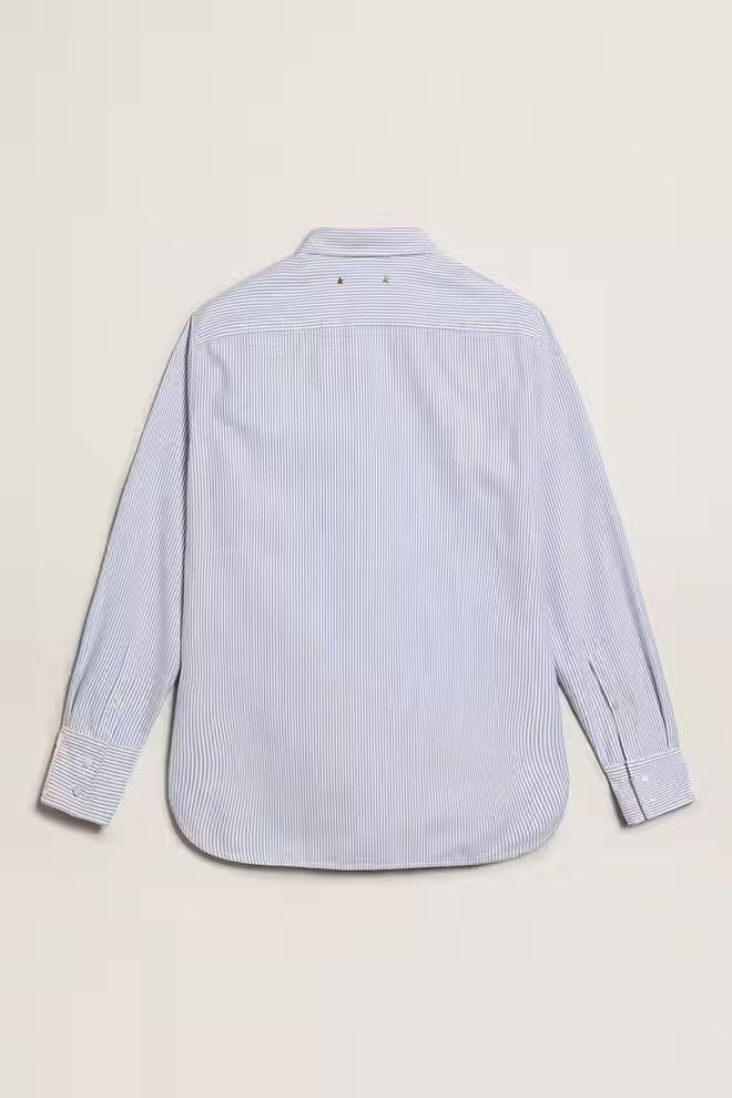 GOLDEN W'S BOYFRIEND SHIRT STRIPED OXFORD COTTON WHITE - INFINITY
