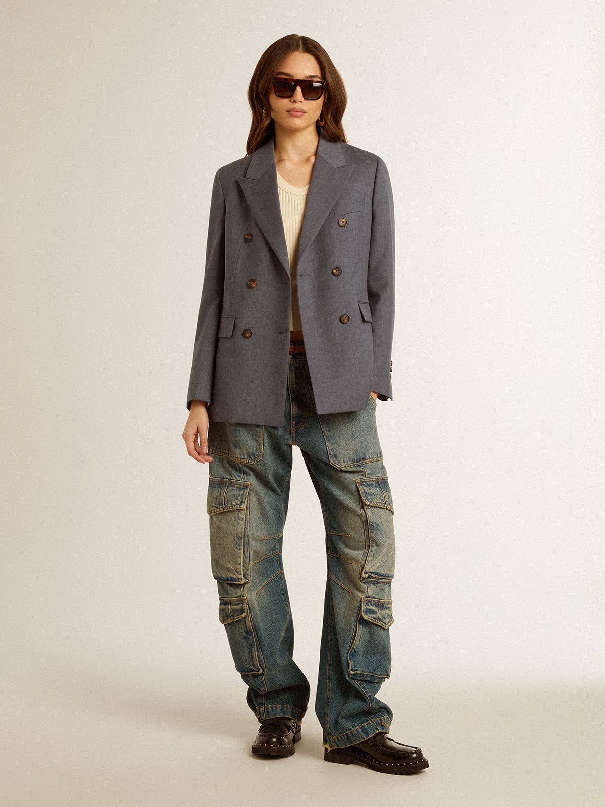 JOURNEY W'S PANT CARGO POCKET MEDIUM DIRTY WASH DISTRESSED BLUE
