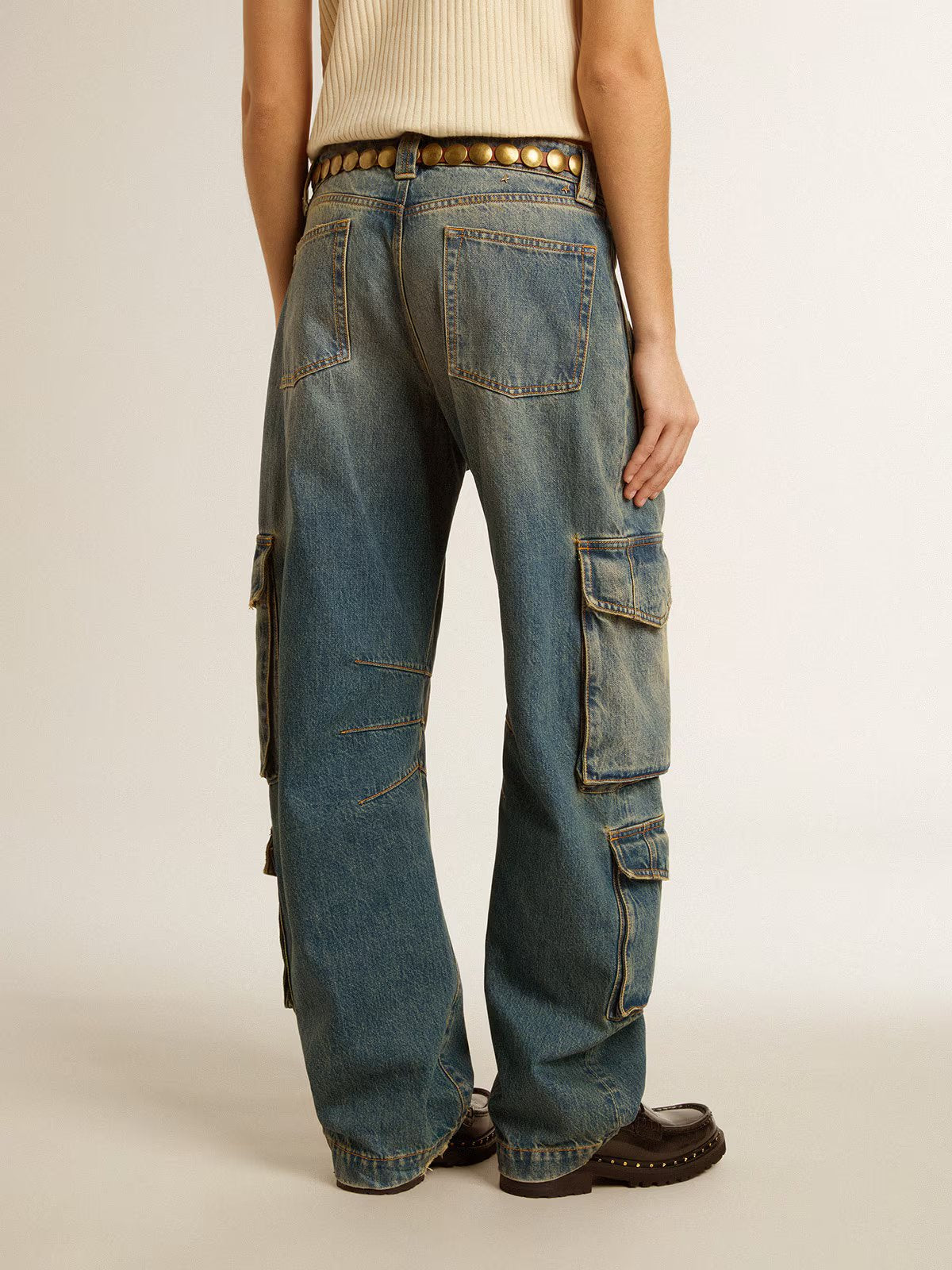 JOURNEY W'S PANT CARGO POCKET MEDIUM DIRTY WASH DISTRESSED BLUE