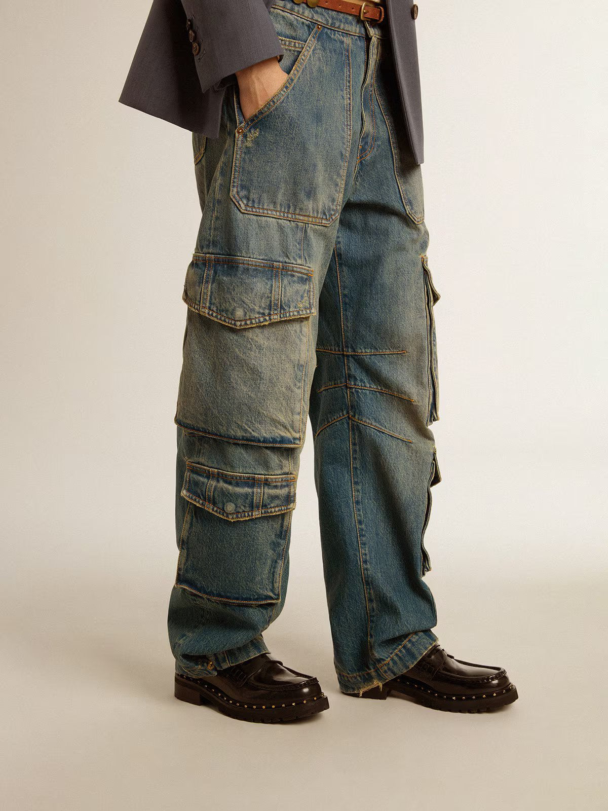 JOURNEY W'S PANT CARGO POCKET MEDIUM DIRTY WASH DISTRESSED BLUE