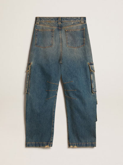 JOURNEY W'S PANT CARGO POCKET MEDIUM DIRTY WASH DISTRESSED BLUE