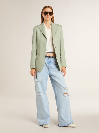 JOURNEY W'S MELODY BOYFRIEND PANT DESTOYED BLEACHED DENIM CLOUD BLUE