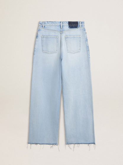JOURNEY W'S MELODY BOYFRIEND PANT DESTOYED BLEACHED DENIM CLOUD BLUE