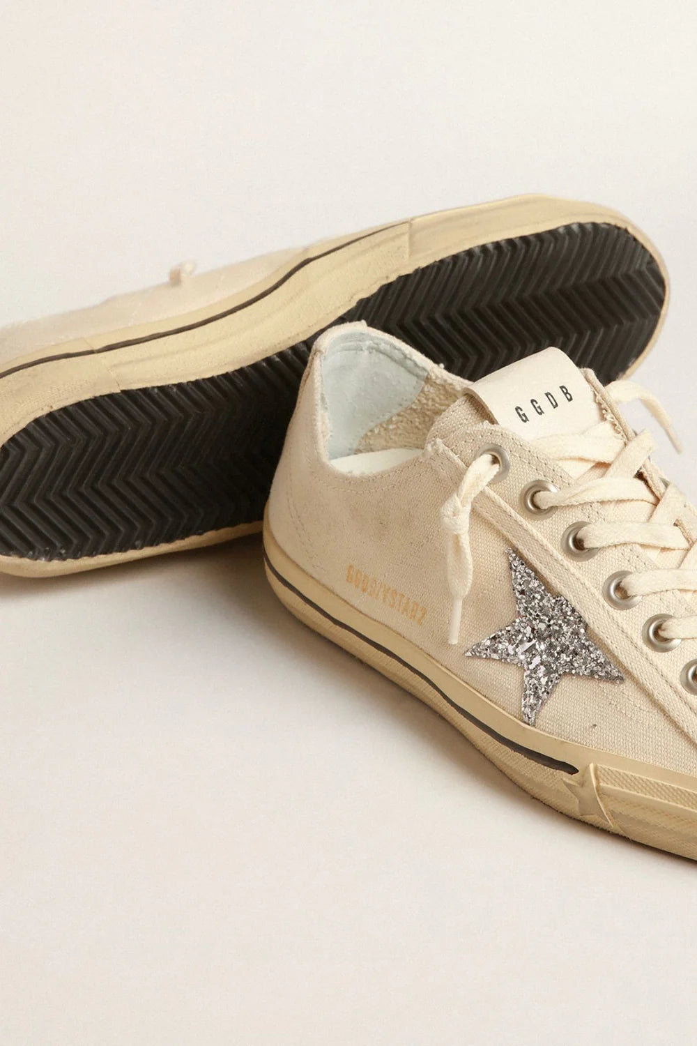 V-STAR 2 CANVAS UPPER GLITTER STAR LINE FOXING BEIGE/SILVER