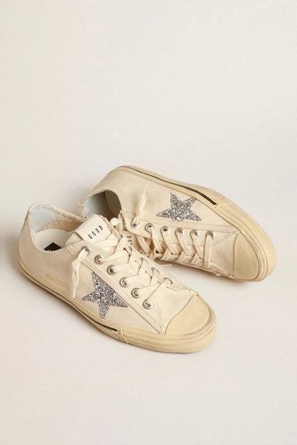 V-STAR 2 CANVAS UPPER GLITTER STAR LINE FOXING BEIGE/SILVER