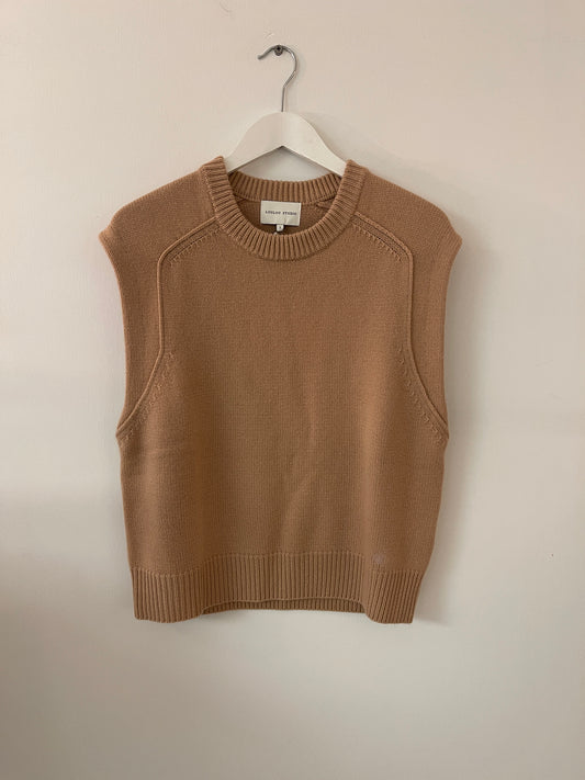 SLEEVELESS BOXY TOP MARI LATTE