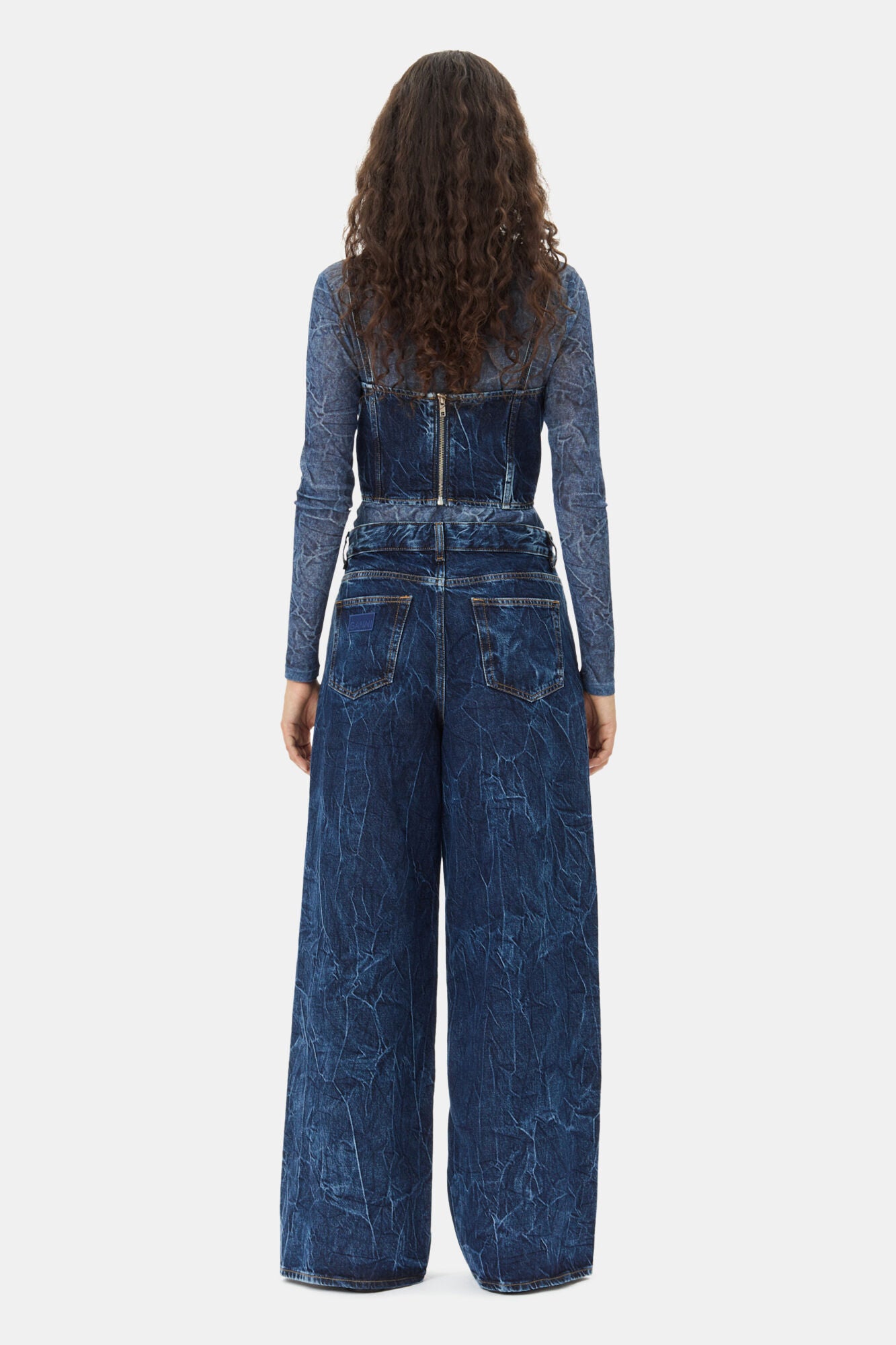 CRINKLED FUTURE DENIM MARRI MID BLUE STONE